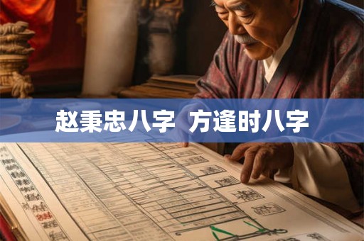 赵秉忠八字  方逢时八字