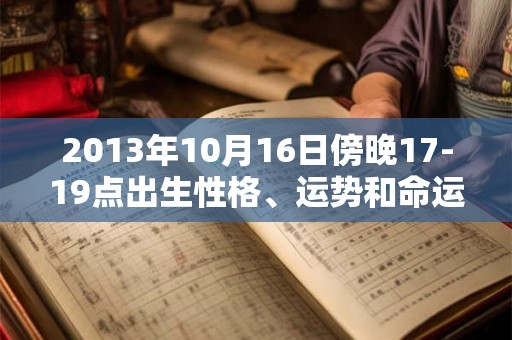2013年10月16日傍晚17-19点出生性格、运势和命运