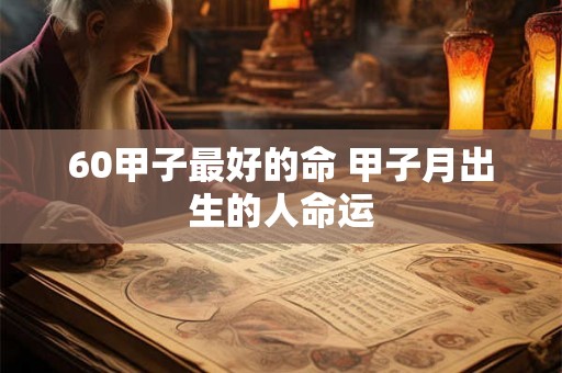 60甲子最好的命 甲子月出生的人命运