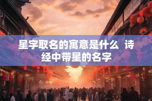 星字取名的寓意是什么  诗经中带星的名字