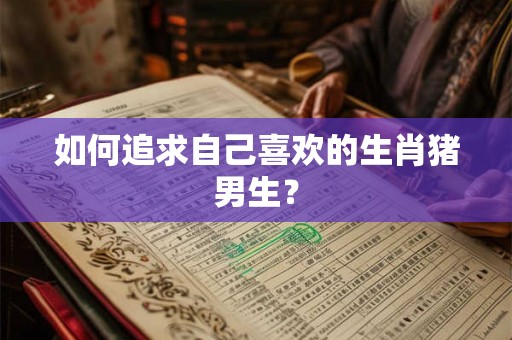 如何追求自己喜欢的生肖猪男生？