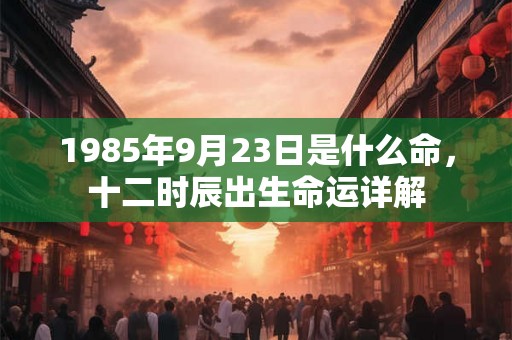 1985年9月23日是什么命，十二时辰出生命运详解