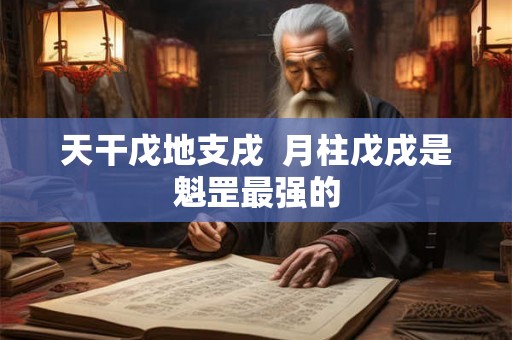 天干戊地支戌  月柱戊戌是魁罡最强的