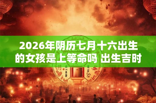 2026年阴历七月十六出生的女孩是上等命吗 出生吉时在几点