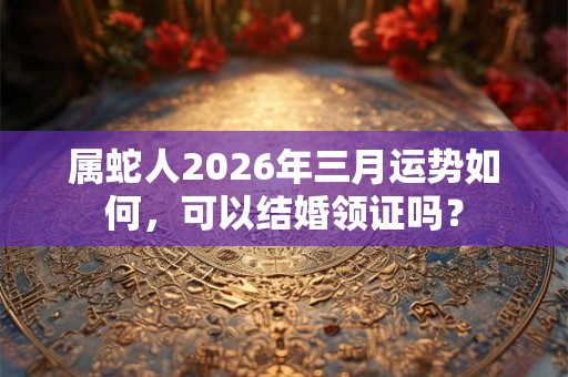 属蛇人2026年三月运势如何，可以结婚领证吗？