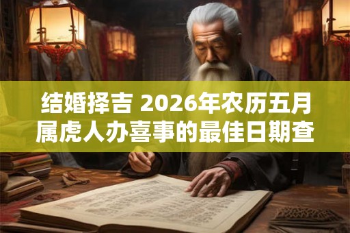 结婚择吉 2026年农历五月属虎人办喜事的最佳日期查询