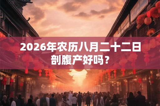 2026年农历八月二十二日剖腹产好吗？