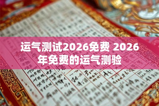 运气测试2026免费 2026年免费的运气测验