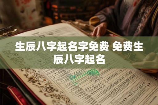 生辰八字起名字免费 免费生辰八字起名