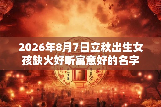 2026年8月7日立秋出生女孩缺火好听寓意好的名字