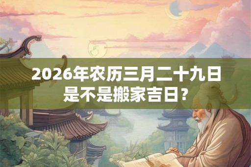 2026年农历三月二十九日是不是搬家吉日? 2026年农历三月二十九日是不是搬家吉日?