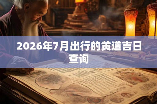 2026年7月出行的黄道吉日查询