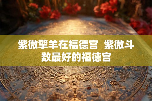 紫微擎羊在福德宫  紫微斗数最好的福德宫
