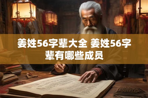 姜姓56字辈大全 姜姓56字辈有哪些成员 姜姓56字辈大全 姜姓56字辈有哪些成员