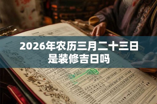 2026年农历三月二十三日是装修吉日吗
