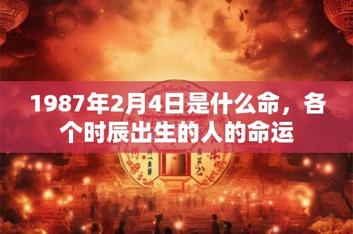 1987年2月4日是什么命，各个时辰出生的人的命运