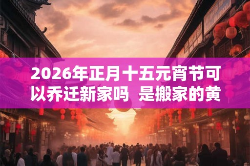 2026年正月十五元宵节可以乔迁新家吗 是搬家的黄道吉日吗 2026年正月十五元宵节可以乔迁新家吗 是搬家的黄道吉日吗