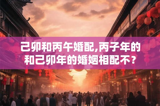 己卯和丙午婚配,丙子年的和己卯年的婚姻相配不？