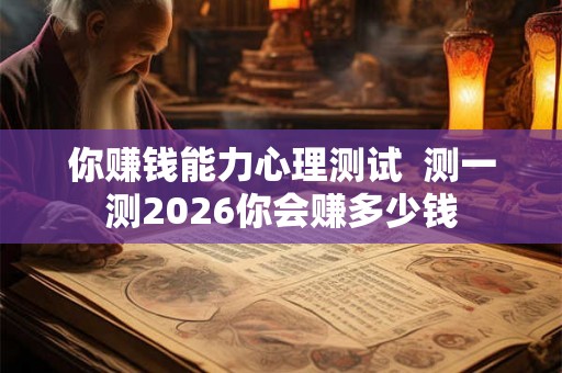 你赚钱能力心理测试 测一测2026你会赚多少钱 你赚钱能力心理测试 测一测2026你会赚多少钱