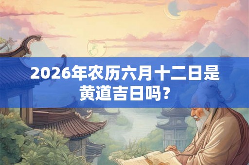 2026年农历六月十二日是黄道吉日吗？