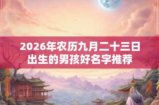 2026年农历九月二十三日出生的男孩好名字推荐