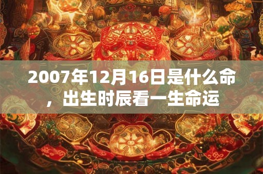 2007年12月16日是什么命,出生时辰看一生命运 2007年12月16日是什么命,出生时辰看一生命运