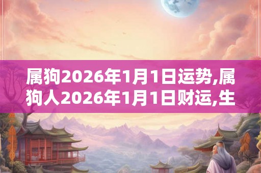 属狗2026年1月1日运势,属狗人2026年1月1日财运,生肖狗2026年1月1日运势