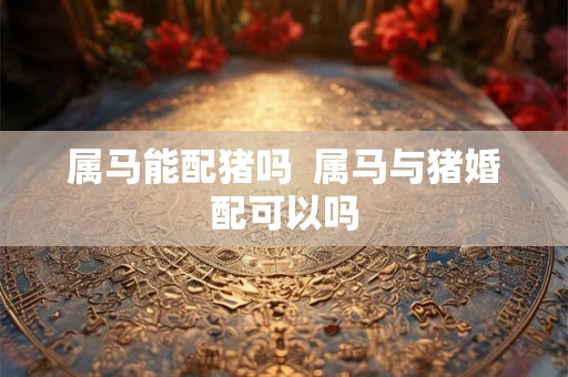 属马能配猪吗  属马与猪婚配可以吗
