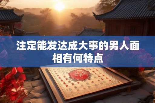 注定能发达成大事的男人面相有何特点