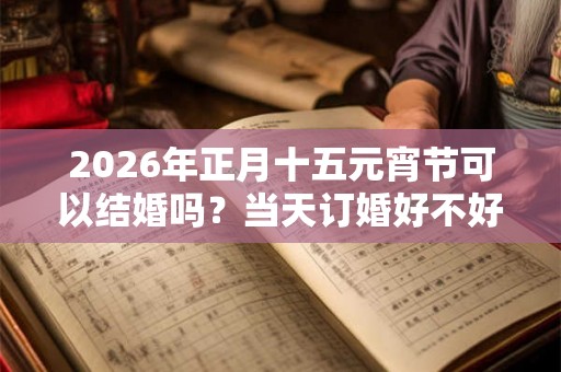 2026年正月十五元宵节可以结婚吗？当天订婚好不好？