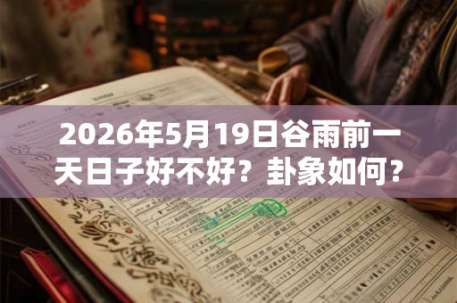 2026年5月19日谷雨前一天日子好不好？卦象如何？