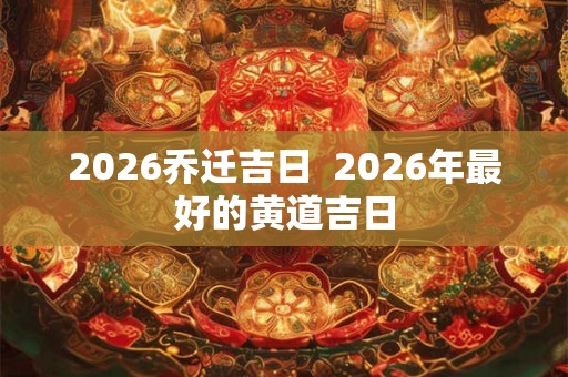 2026乔迁吉日  2026年最好的黄道吉日