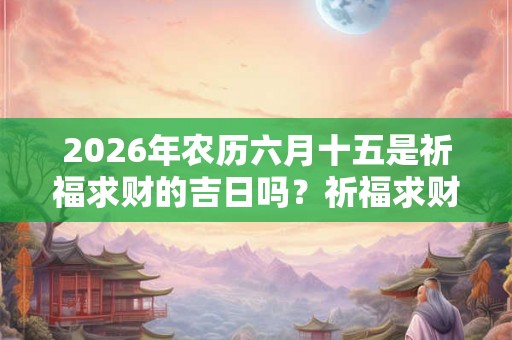 2026年农历六月十五是祈福求财的吉日吗?祈福求财有什么讲究? 2026年农历六月十五是祈福求财的吉日吗?祈福求财有什么讲究?
