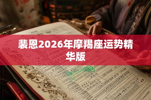 裴恩2026年摩羯座运势精华版 裴恩2026年摩羯座运势精华版