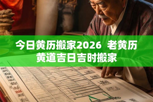 今日黄历搬家2026  老黄历黄道吉日吉时搬家
