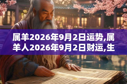 属羊2026年9月2日运势,属羊人2026年9月2日财运,生肖羊2026年9月2日运势