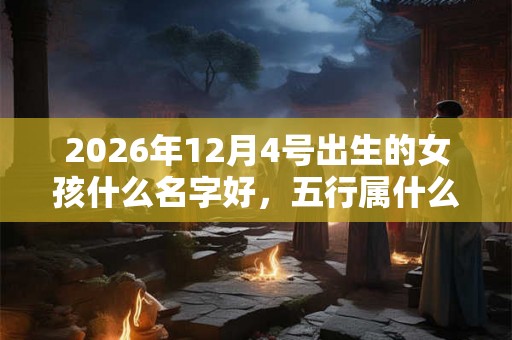 2026年12月4号出生的女孩什么名字好，五行属什么