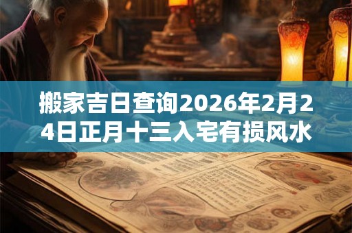 搬家吉日查询2026年2月24日正月十三入宅有损风水运势 搬家吉日查询2026年2月24日正月十三入宅有损风水运势