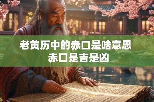 老黄历中的赤口是啥意思  赤口是吉是凶