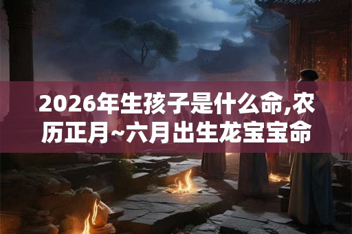 2026年生孩子是什么命,农历正月~六月出生龙宝宝命运