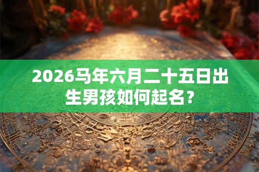 2026马年六月二十五日出生男孩如何起名？