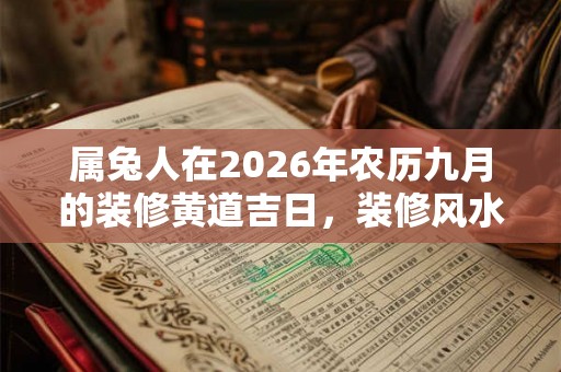 属兔人在2026年农历九月的装修黄道吉日，装修风水介绍