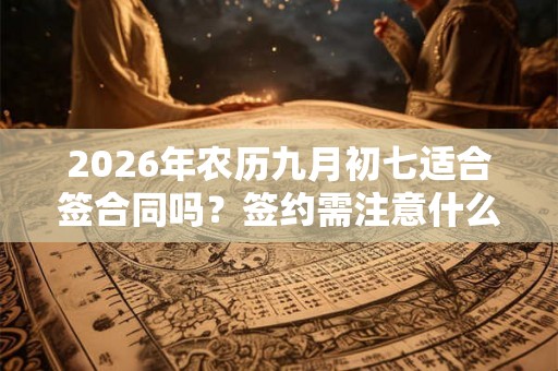 2026年农历九月初七适合签合同吗？签约需注意什么？