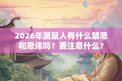 2026年属鼠人有什么禁忌和忌讳吗？要注意什么？