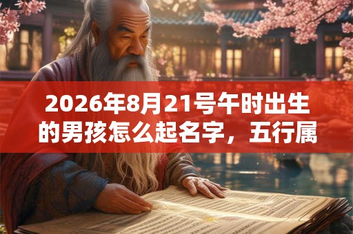 2026年8月21号午时出生的男孩怎么起名字，五行属什么