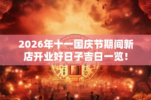 2026年十一国庆节期间新店开业好日子吉日一览！