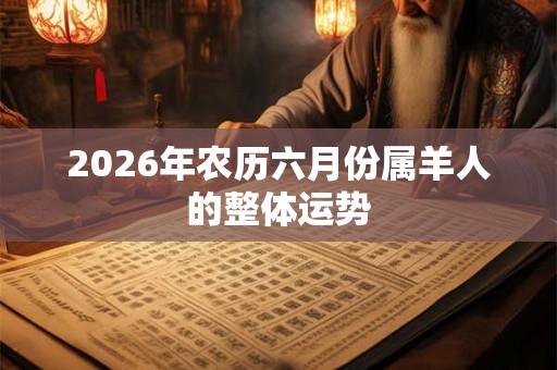 2026年农历六月份属羊人的整体运势