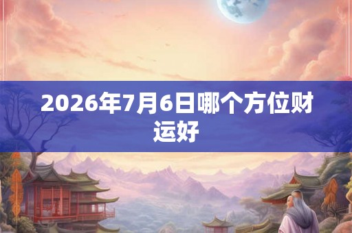 2026年7月6日哪个方位财运好