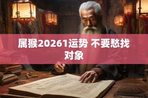 属猴20261运势 不要愁找对象