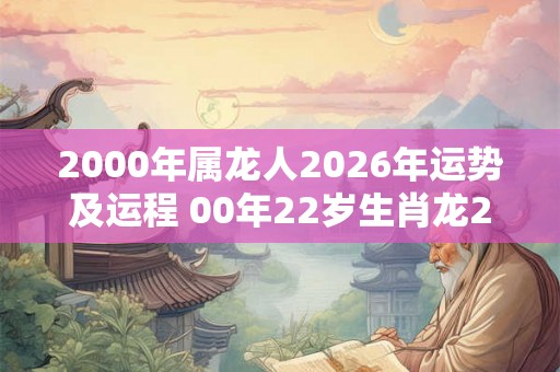 2000年属龙人2026年运势及运程 00年22岁生肖龙2026年运势